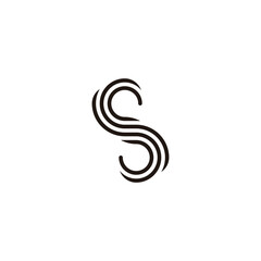Fototapeta premium Letter S lines, tech geometric symbol simple logo vector