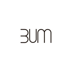 Letter B U M curve lines geometric symbol simple logo vector