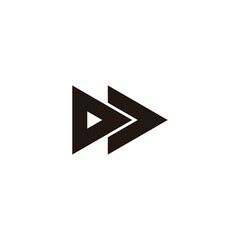Letter D arrow geometric symbol simple logo vector
