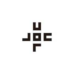 Letter J, U, o, r and c square geometric symbol simple logo vector