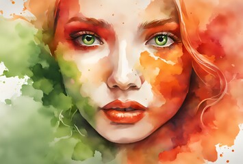 portrait of a woman with a painted face
