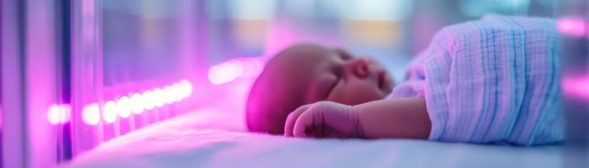 Neonatal ward featuring soft ambient lighting and soothing sounds