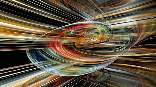 Abstract swirl of dynamic light trails in vibrant motion. Wallpaper.