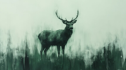 Naklejka premium Illustration of a deer on a white background