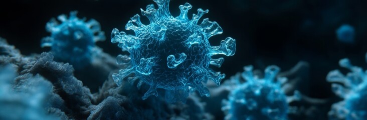 The novel coronavirus, designated as 2019-nCov, is represented through its significant impact as a dangerous flu strain and its role in the pandemic. The visual aspect features a detailed,