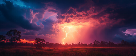 thunder and lighting at night