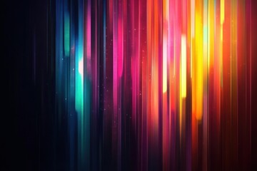 Vibrant Abstract Art with Colorful Vertical Lines and Glowing Edges