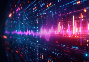 Fototapeta premium Futuristic Data Visualization of Financial Growth and Analysis