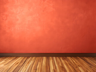 Red Wall Background, Empty Room, Wall and Floor