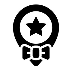 Star event location glyph icon representing venues for events