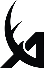 a hunting Deer Duck and fish minimalist logo design	