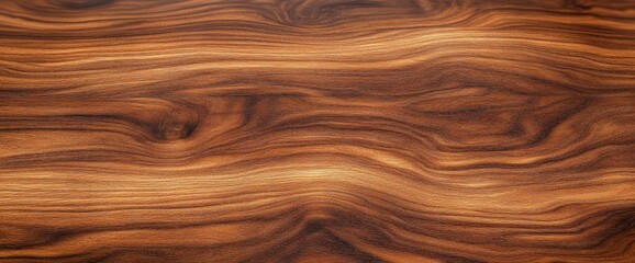 Obraz premium Polished Walnut Wood Grain Close-up Natural Light Texture