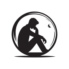 sad man in a bubble