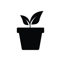 pot plant flower icon vector design template