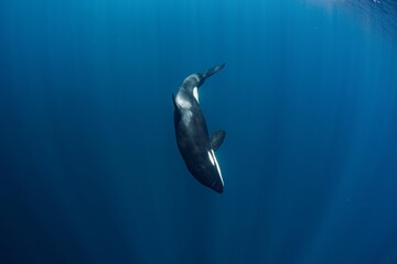 Meeting killer whales in the sea