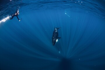 Wild orca in the sea