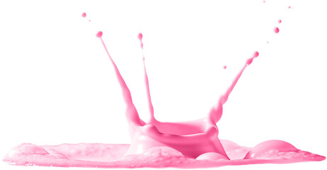 Strawberry Milk Splashes in the air, Liquid, Splashes, Drips 