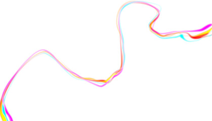 Rainbow Light Trails Photo Effect, PNG Light Rays, Neon Trails, Neon Lights