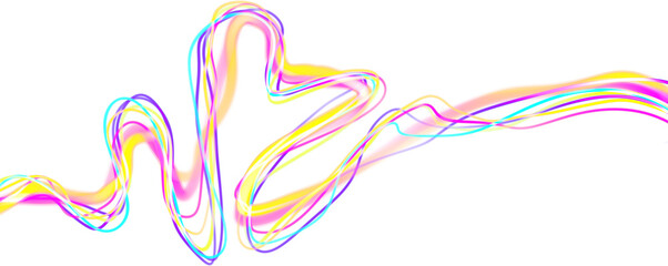 Rainbow Light Trails Photo Effect, PNG Light Rays, Neon Trails, Neon Lights