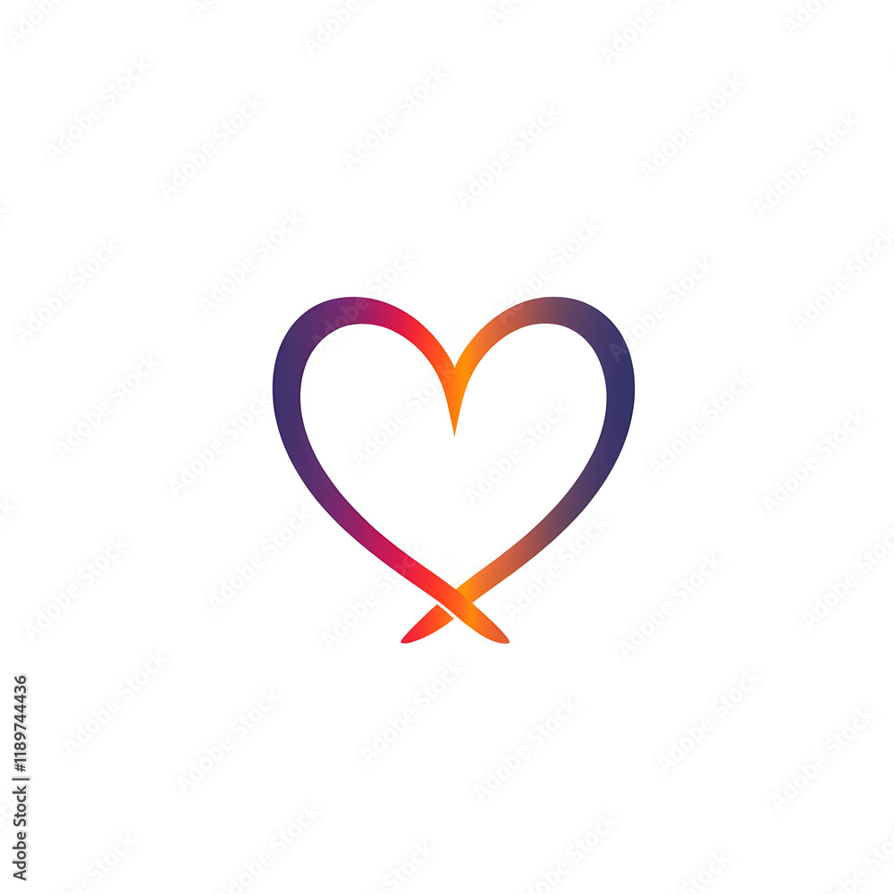 Poster Minimalistic One-Line Heart Icon with Elegant Simplicity