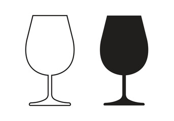 Vector Wine Glasses Icons. Wine Glasses Symbols