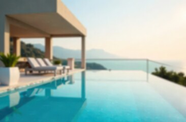 Fototapeta premium Blurred Poolside View