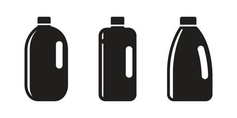 Vector Plastic Bottle Silhouette Icon Set