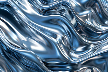 Abstract Blue Metallic Fabric Texture