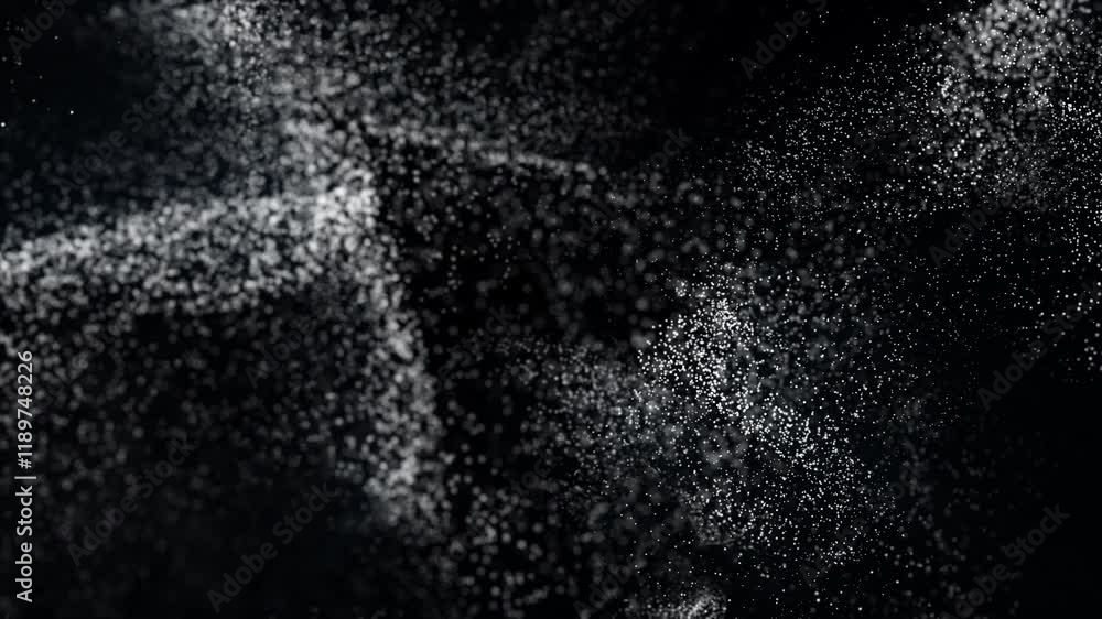 Wall mural flickering abstract swirling dust particles motion. seamless loop