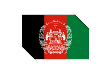 Afghanistan flag - rectangle colorful flag representing a country cultural identity and heritage. The essence of national pride and unity. Attached by the corners in a paper album