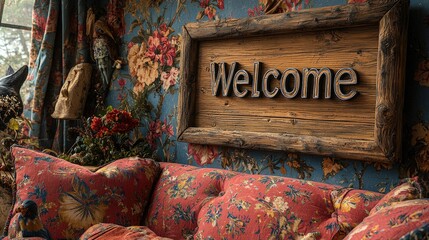 Colorful promotional signage displaying discounts in a vibrant retail environment, with shoppers browsing aisles in the background