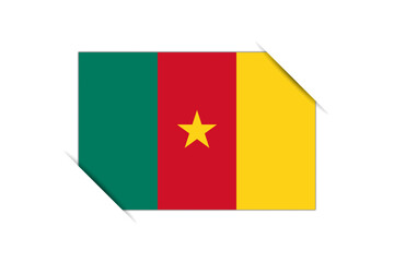 Cameroon flag - rectangle colorful flag representing a country cultural identity and heritage. The essence of national pride and unity. Attached by the corners in a paper album