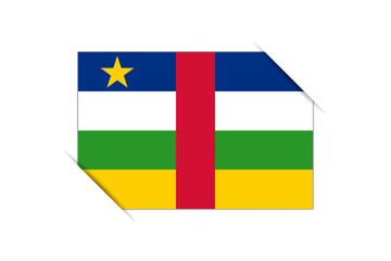Central African Republic flag - rectangle colorful flag representing a country cultural identity and heritage. The essence of national pride and unity. Attached by the corners in a paper album