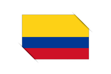 Colombia flag - rectangle colorful flag representing a country cultural identity and heritage. The essence of national pride and unity. Attached by the corners in a paper album
