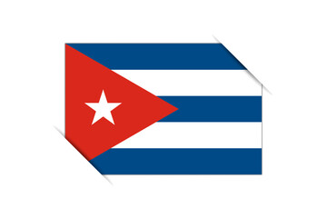 Cuba flag - rectangle colorful flag representing a country cultural identity and heritage. The essence of national pride and unity. Attached by the corners in a paper album