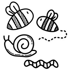 spring animal icon set