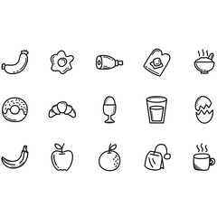 15 breakfast icon set