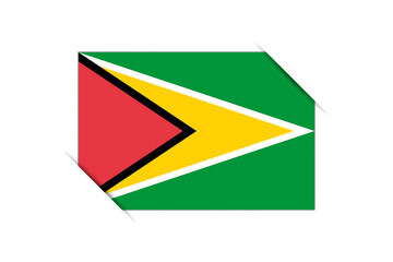 Guyana flag - rectangle colorful flag representing a country cultural identity and heritage. The essence of national pride and unity. Attached by the corners in a paper album