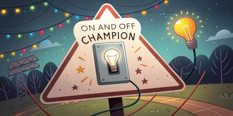 Interactive light display challenge held at an outdoor park during the summer evening featuring on and off game