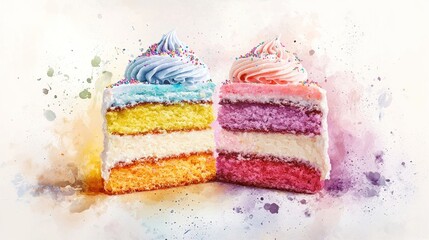 Deliciously colorful layered cake bakery food photography vibrant close-up dessert inspiration