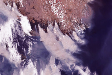 Forest fires, view from space. Elements of this image furnished by NASA