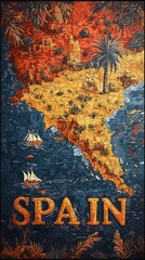 Vibrant Map of Spain