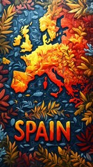 Vibrant Map of Spain