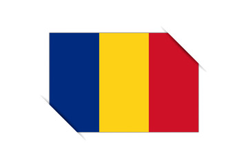 Romania flag - rectangle colorful flag representing a country cultural identity and heritage. The essence of national pride and unity. Attached by the corners in a paper album