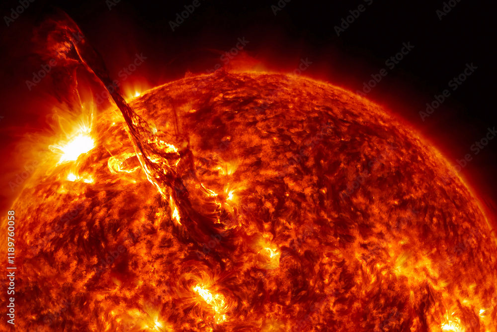 Canvas Prints sun on a dark background. elements of this image furnished by nasa