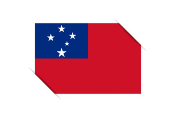 Samoa flag - rectangle colorful flag representing a country cultural identity and heritage. The essence of national pride and unity. Attached by the corners in a paper album