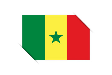 Senegal flag - rectangle colorful flag representing a country cultural identity and heritage. The essence of national pride and unity. Attached by the corners in a paper album