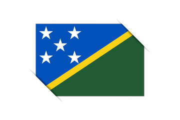 Solomon Islands flag - rectangle colorful flag representing a country cultural identity and heritage. The essence of national pride and unity. Attached by the corners in a paper album