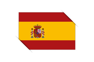 Spain flag - rectangle colorful flag representing a country cultural identity and heritage. The essence of national pride and unity. Attached by the corners in a paper album