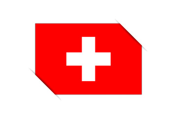 Switzerland flag - rectangle colorful flag representing a country cultural identity and heritage. The essence of national pride and unity. Attached by the corners in a paper album